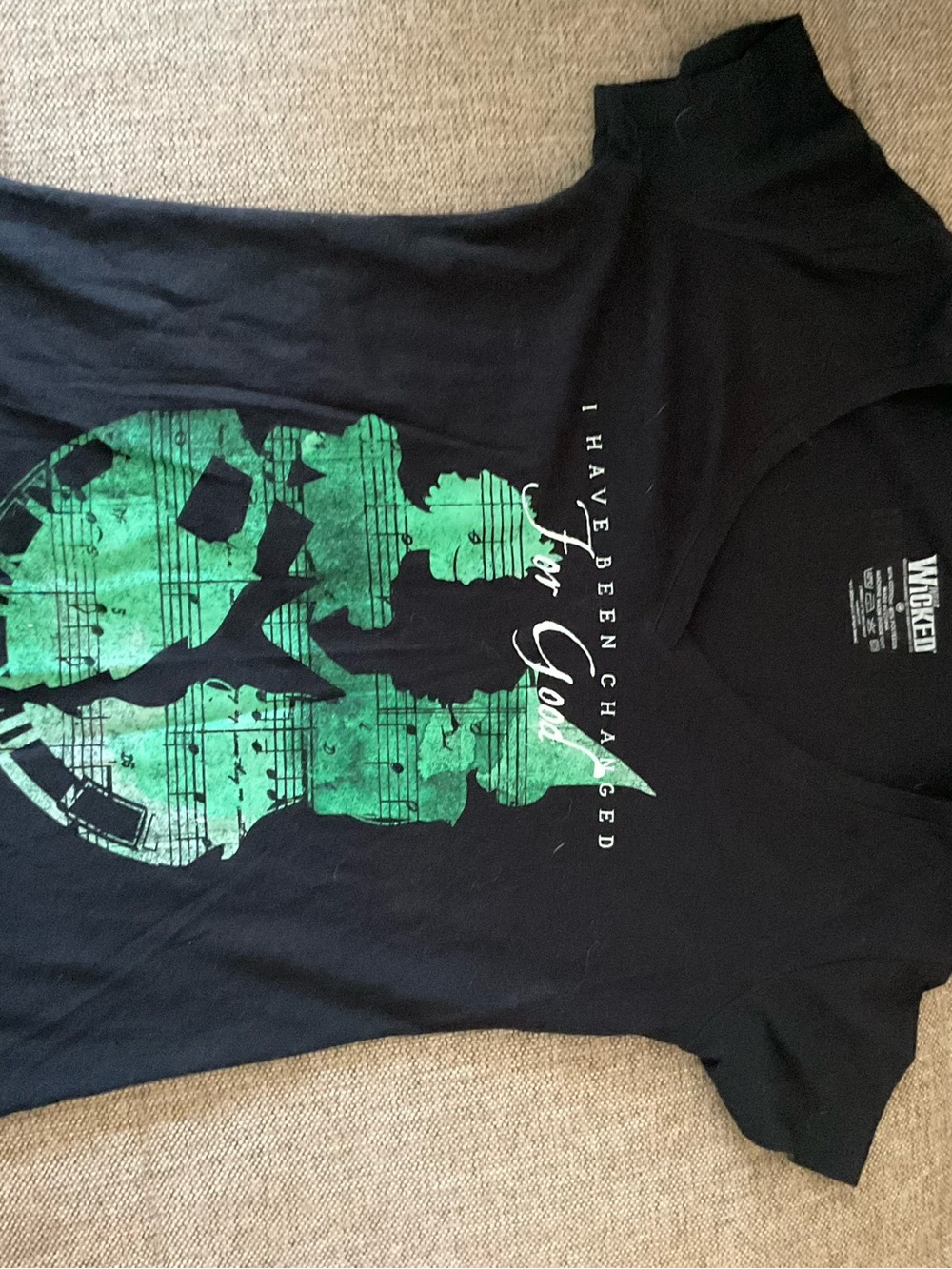 Wicked Logo Black Short Sleeve Tee with Green Print